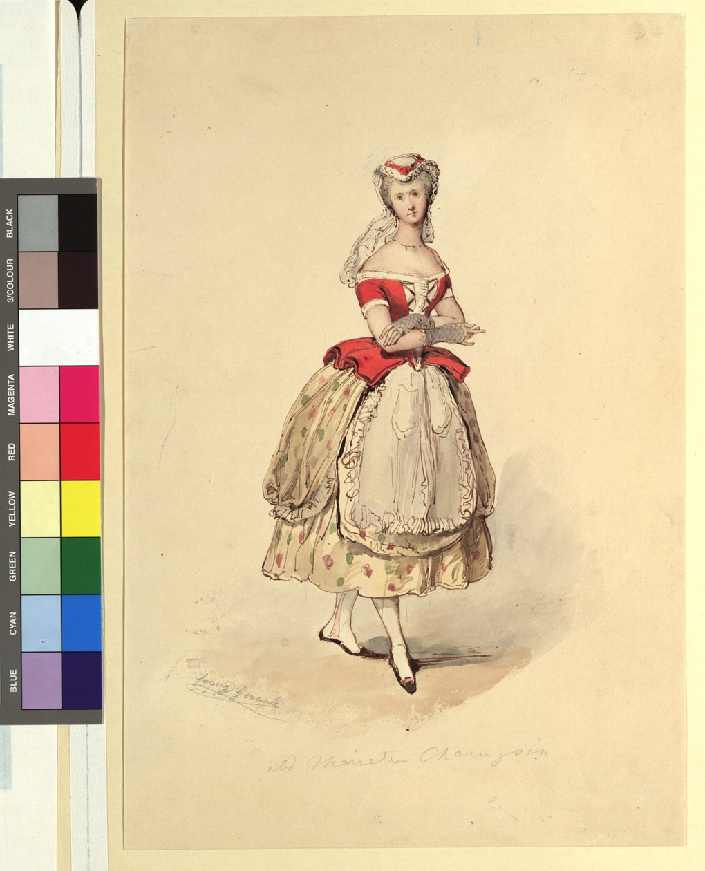 Ida Schuselka-Brüning as a Country Girl in "Maria the Daughter of the Regiment" by Franz Gerasch