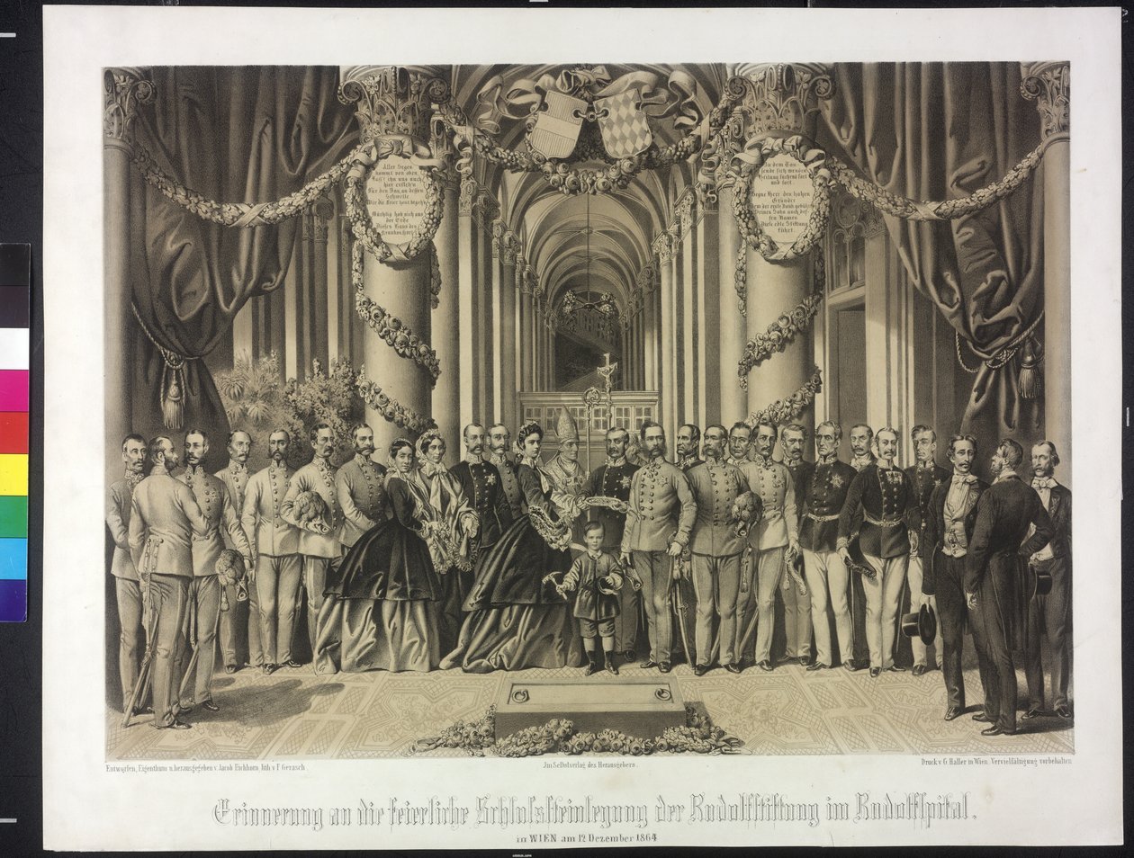 Reminder of the Ceremonious Laying of the Headstone of the Rudolf Foundation in the Rudolfspital 1864 by Franz Gerasch