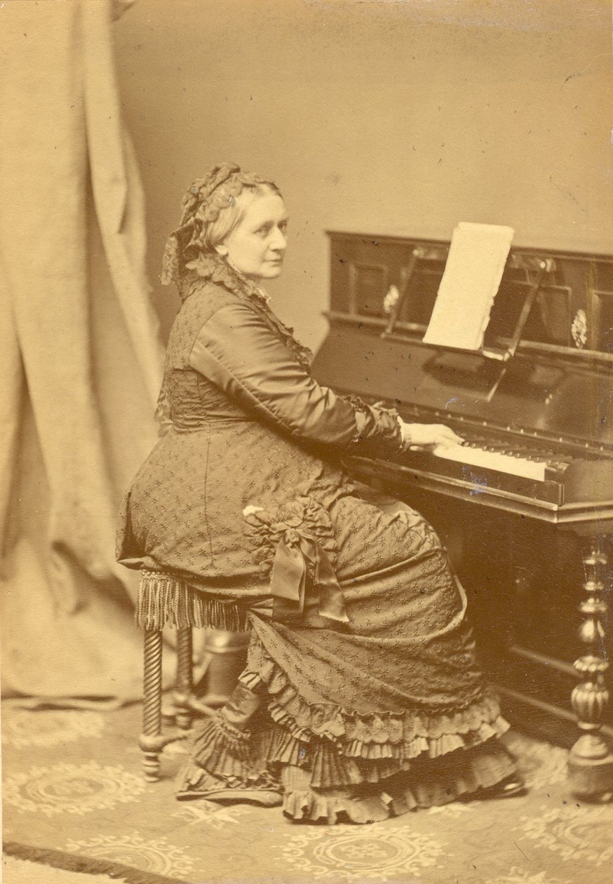 Portrait of Clara Wieck-Schumann at the piano by Franz Hanfstaengl