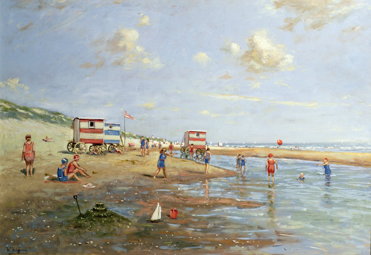 Beach Scene by Franz Helfferich