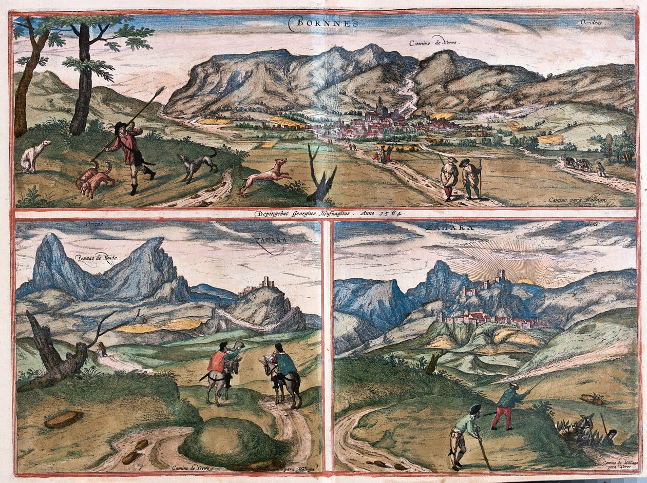 Bornos and Zahara de la Sierra, Spain by Franz Hogenberg