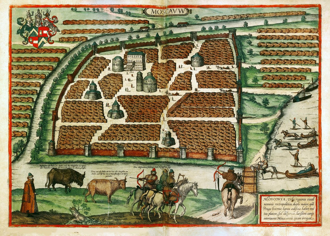 Map of Moscow (Russia) - Work by Frans Hogenberg by Franz Hogenberg