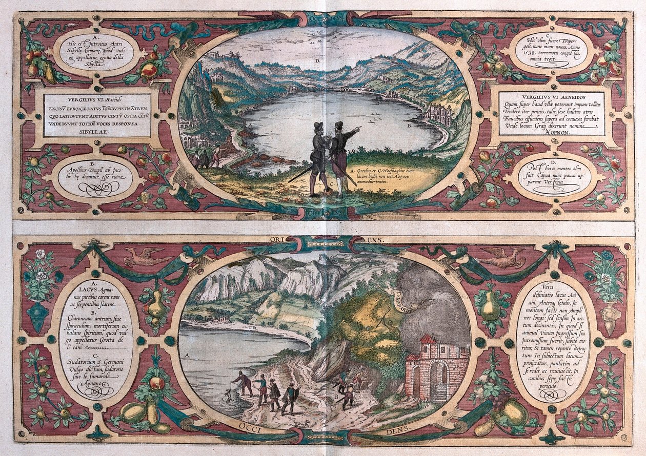 Lake of Agnano and the Cave of the Dog, Italy by Franz Hogenberg