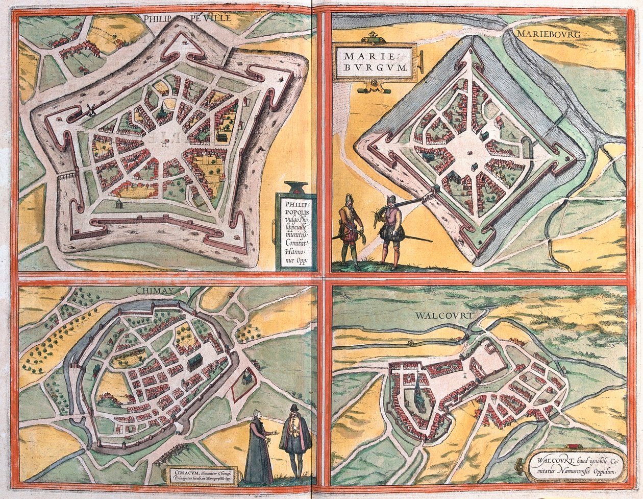 Philippeville, Mariembourg, Chimay and Walcourt, Belgium (engraving) by Franz Hogenberg