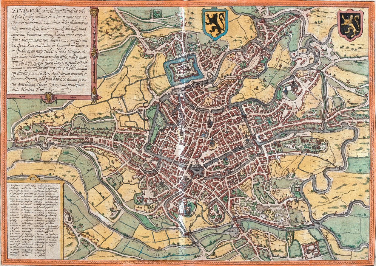 Plan of Ghent, Belgium by Franz Hogenberg