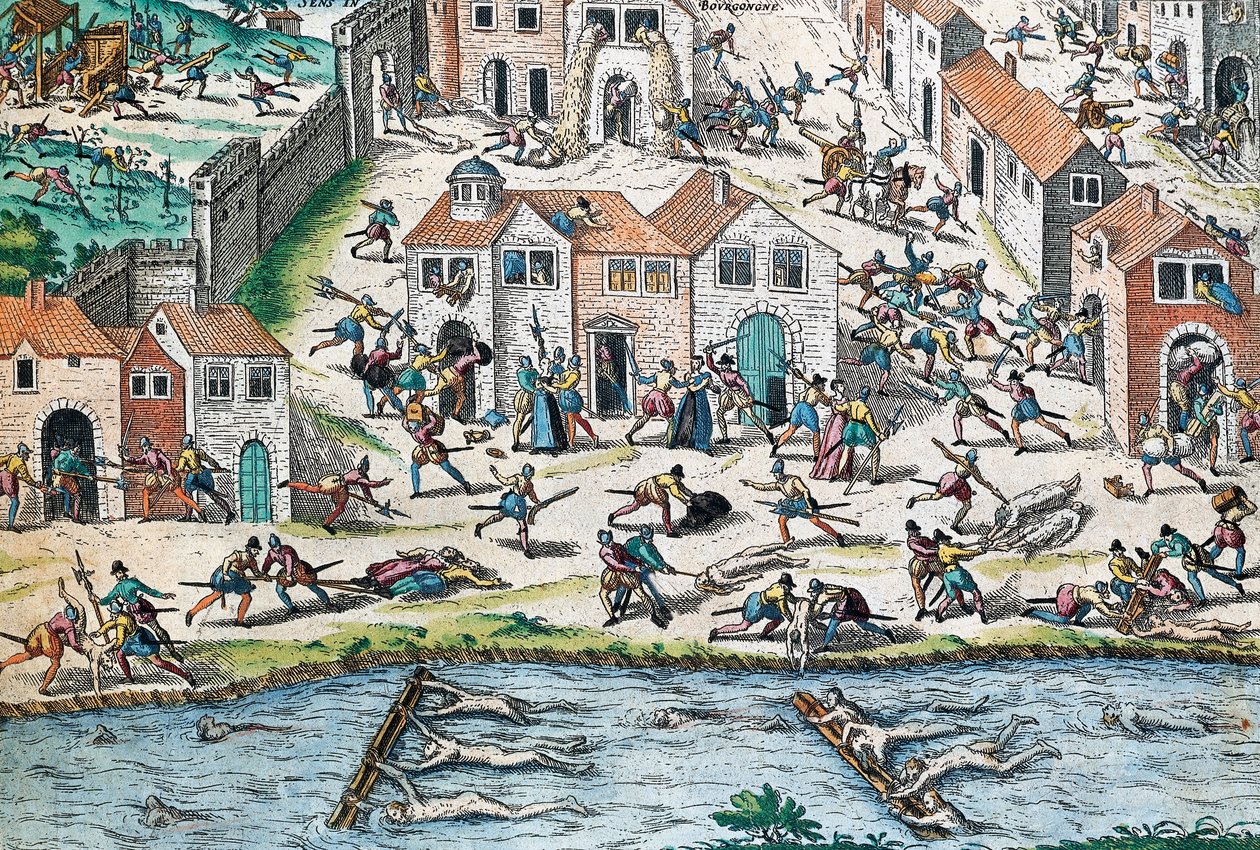 Scene from French Wars of Religion, engraving by Franz Hogenberg