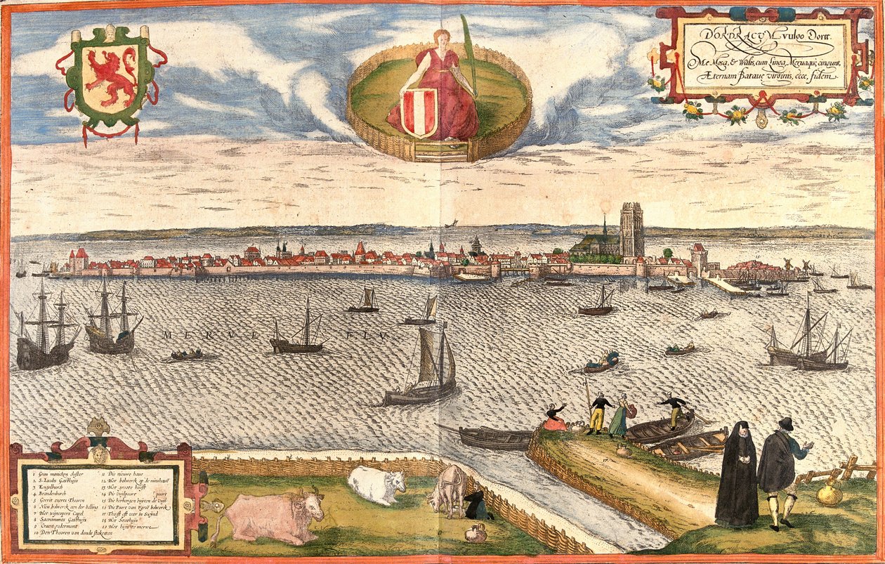 View of Dordrecht, Netherlands by Franz Hogenberg