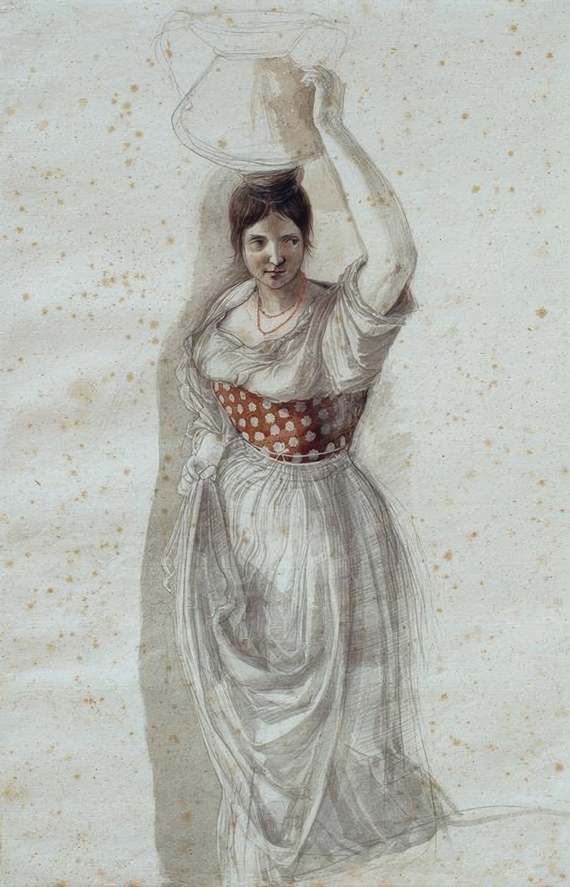 Italian Woman Carrying a Jug by Franz Horny