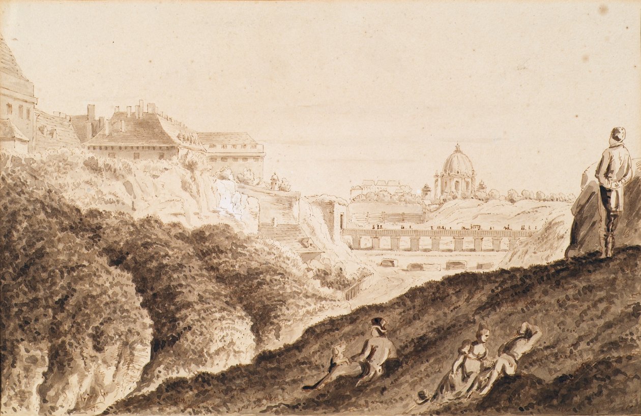 The Hofburg with City Moat, Castle Gate, and Bridge by Franz Jaschke