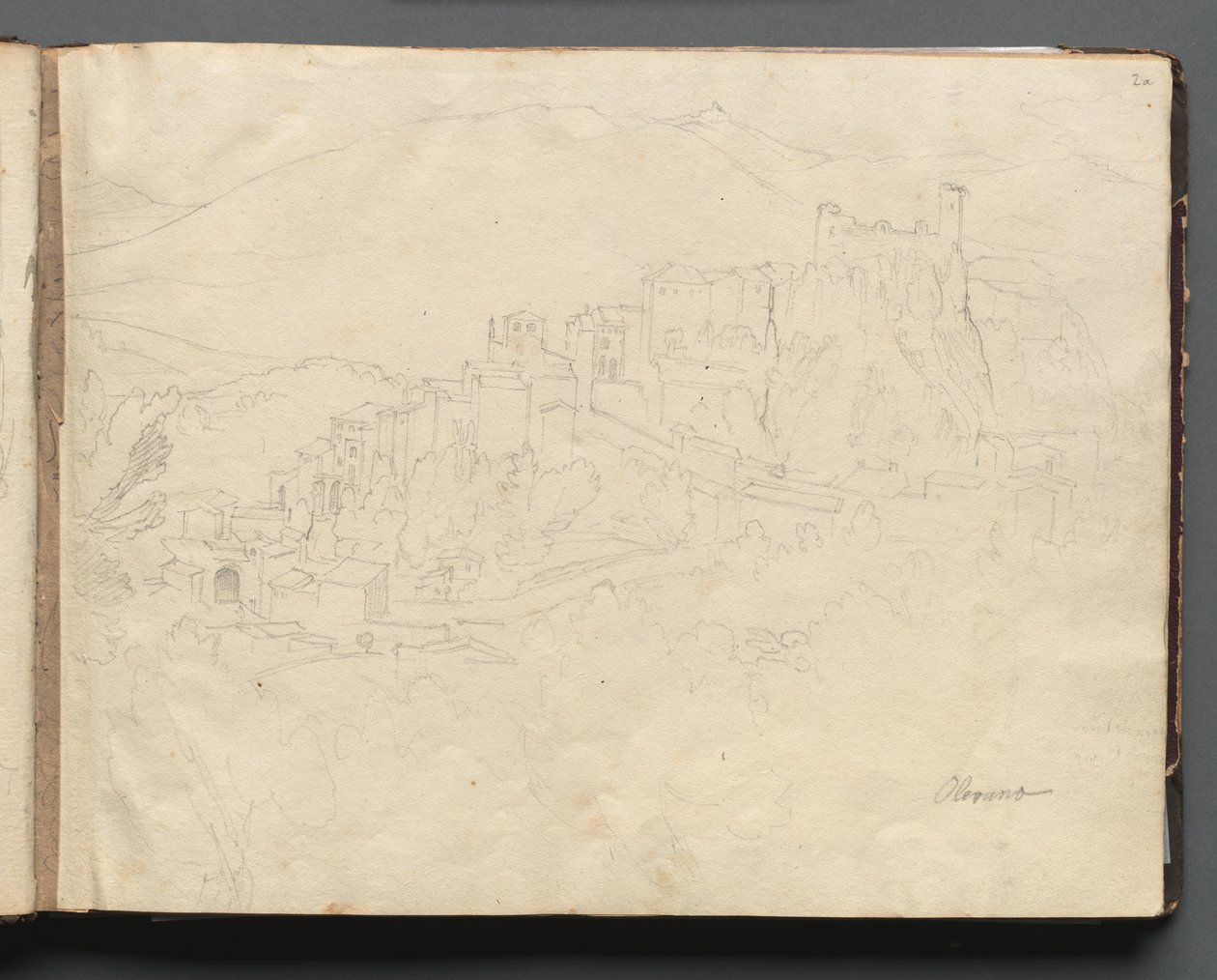 Album with Views of Rome and Surroundings, Landscape Studies, page 02a: Olevano by Franz Johann Heinrich Nadorp