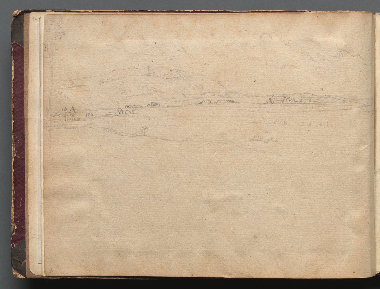 Album with Views of Rome and Surroundings, Landscape Studies, page 03b: Roman Panoramic Landscape by Franz Johann Heinrich Nadorp