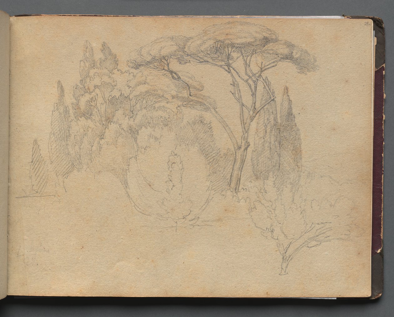 Album with Views of Rome and Surroundings, Landscape Studies, page 29a: Landscape Study by Franz Johann Heinrich Nadorp