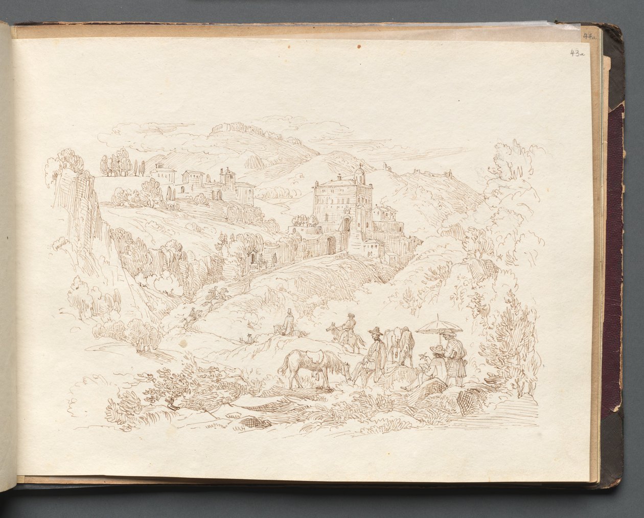 Album with Views of Rome and Surroundings, Landscape Studies, page 43a: Roman Landscape by Franz Johann Heinrich Nadorp