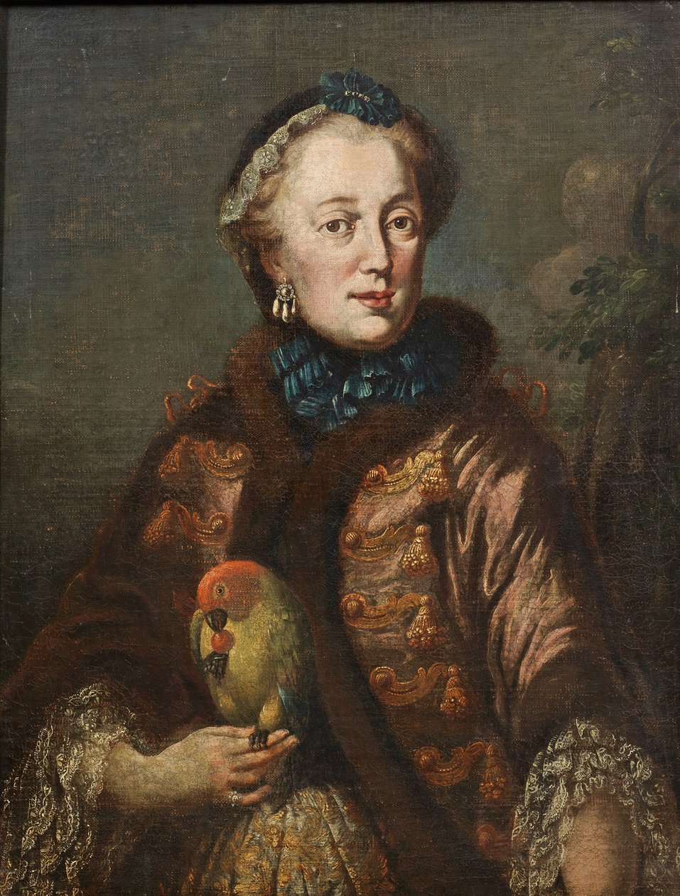Portrait of Maria Anna Sophia of Saxony (1728-1797), Electress of Bavaria with a Bird by Franz Joseph Winder