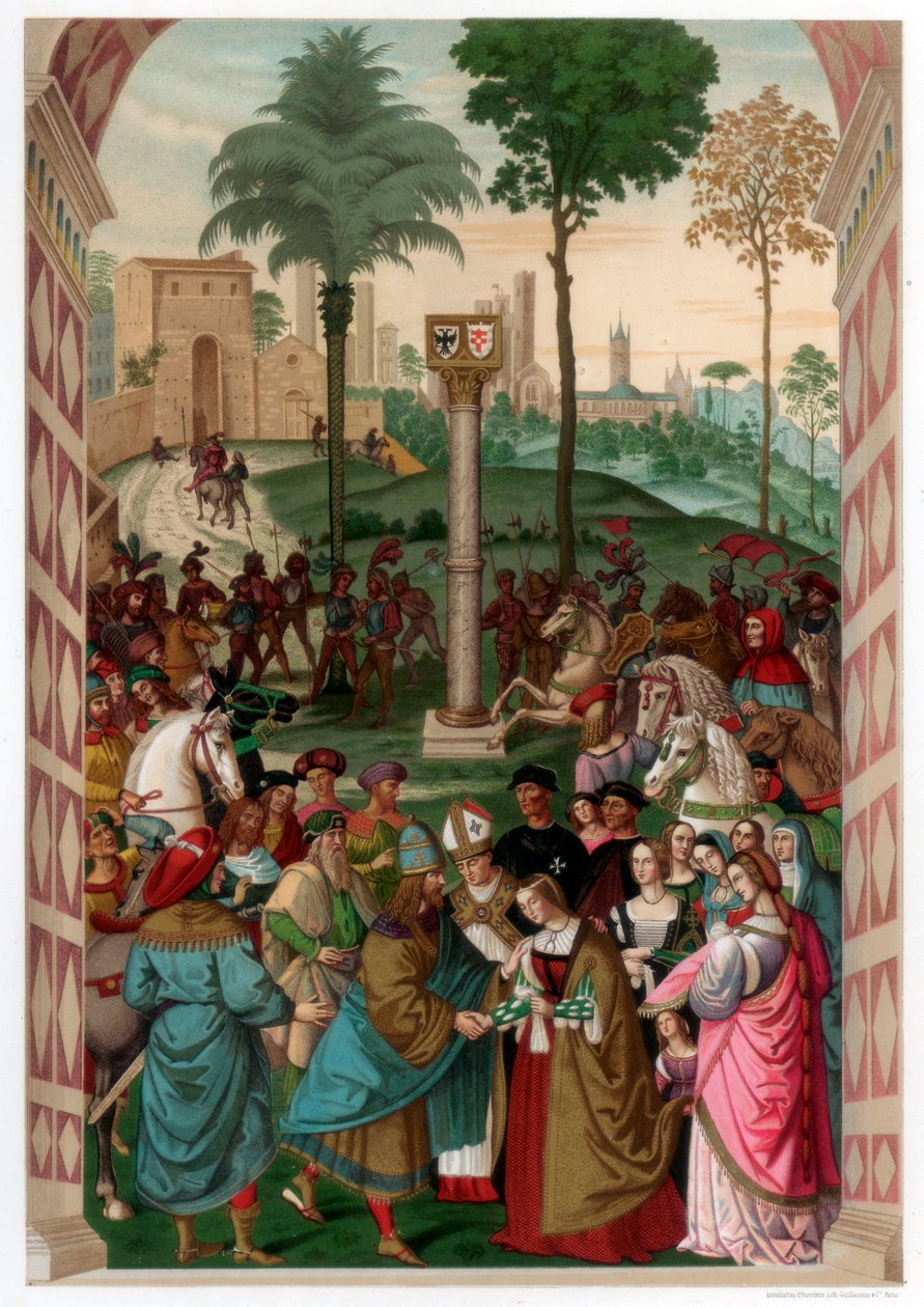 Aeneas Piccolomini Introduces Eleonora of Portugal to Frederick III by Franz Kellerhoven