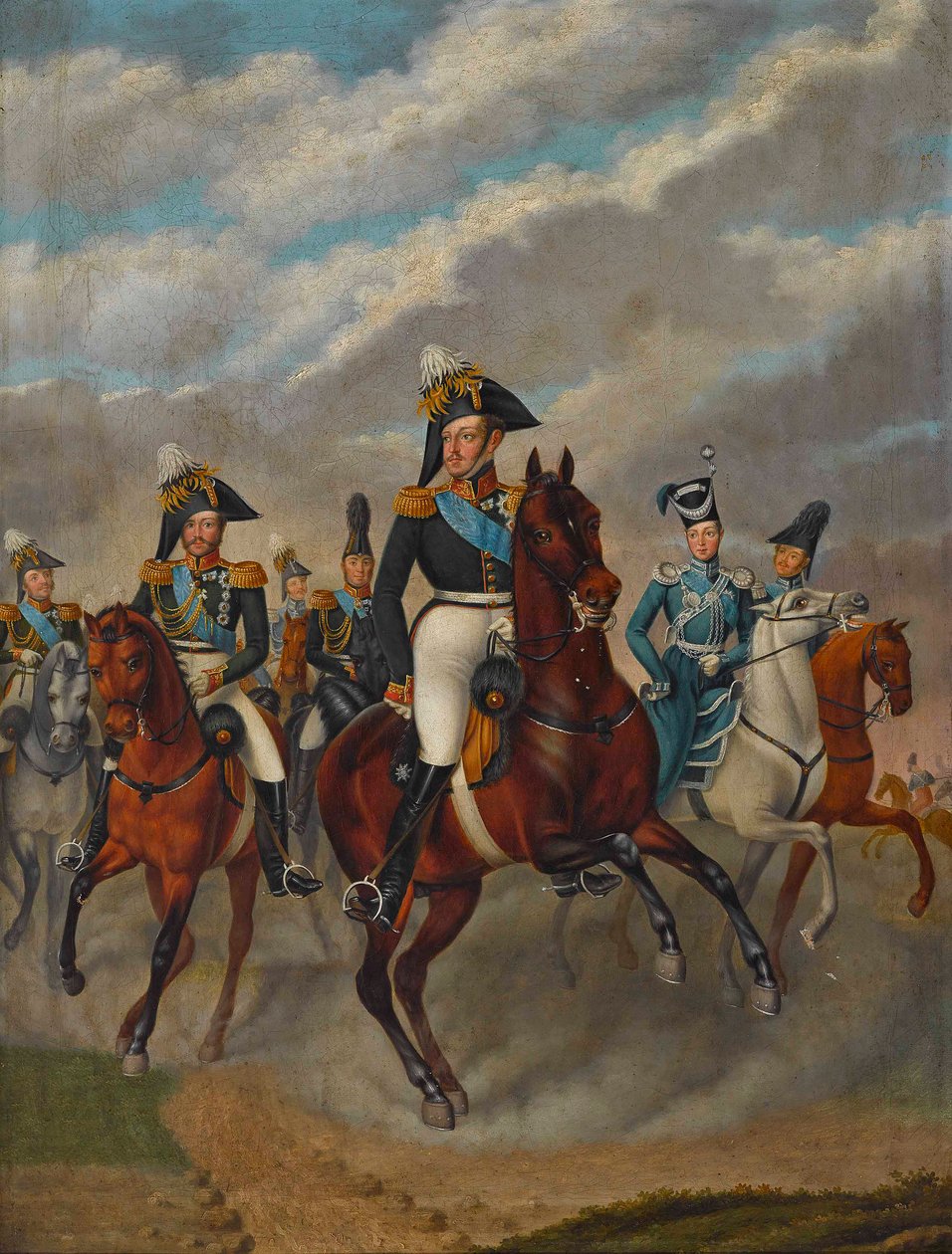 Tsar Nicholas I of Russia with Tsarevich Alexander and His Retinue by Franz Krüger