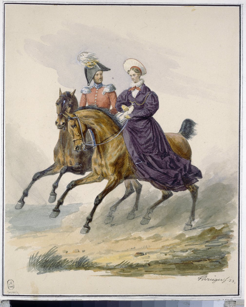 Emperor Nicholas I and Empress Alexandra Fedorovna by Franz Krüger