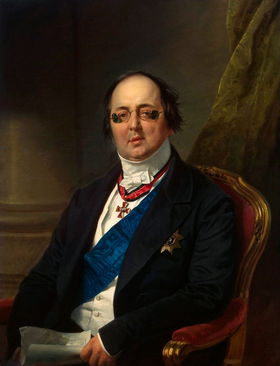 Portrait of Count Alexander Kushelev-Bezborodko, 1851-1852 by Franz Kruguer