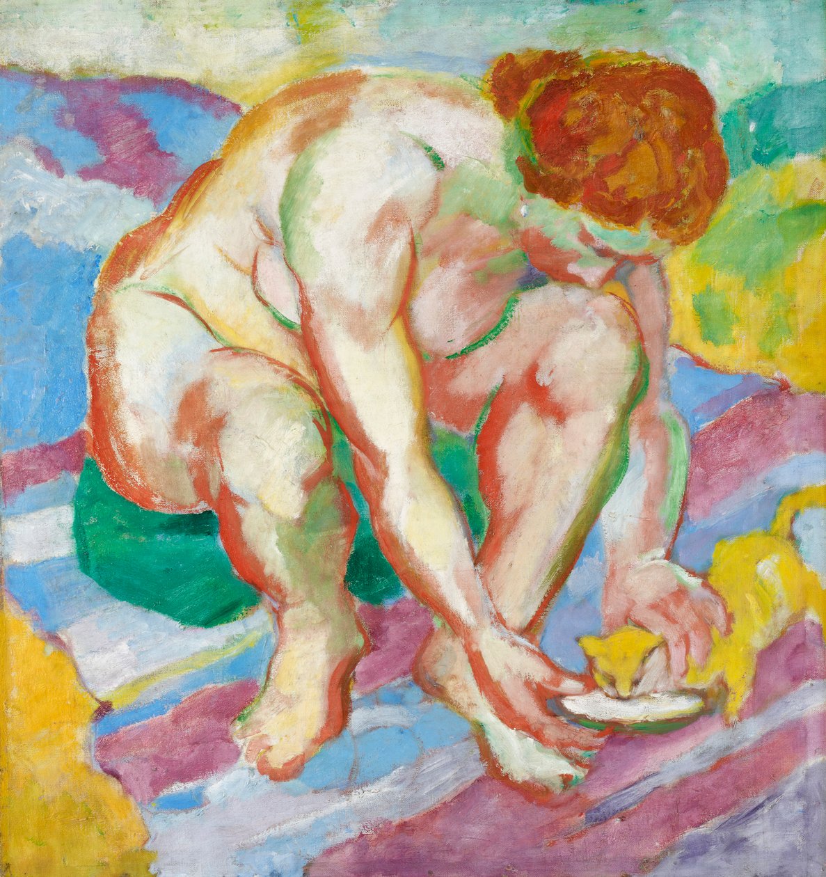 Nude with Cat by Franz Marc