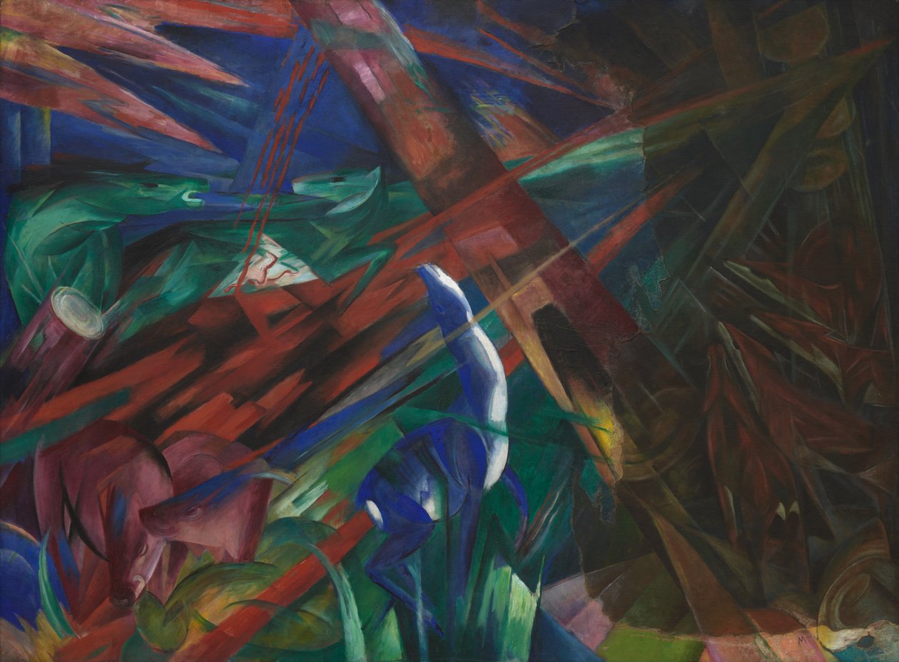 Animal Destinies: The Trees Showed Their Rings, the Animals Their Veins, 1913 by Franz Marc