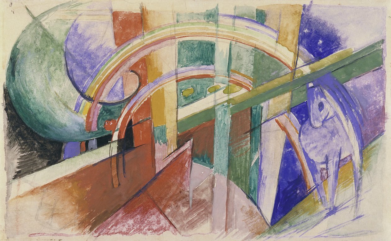 Blue Horse with Rainbow by Franz Marc