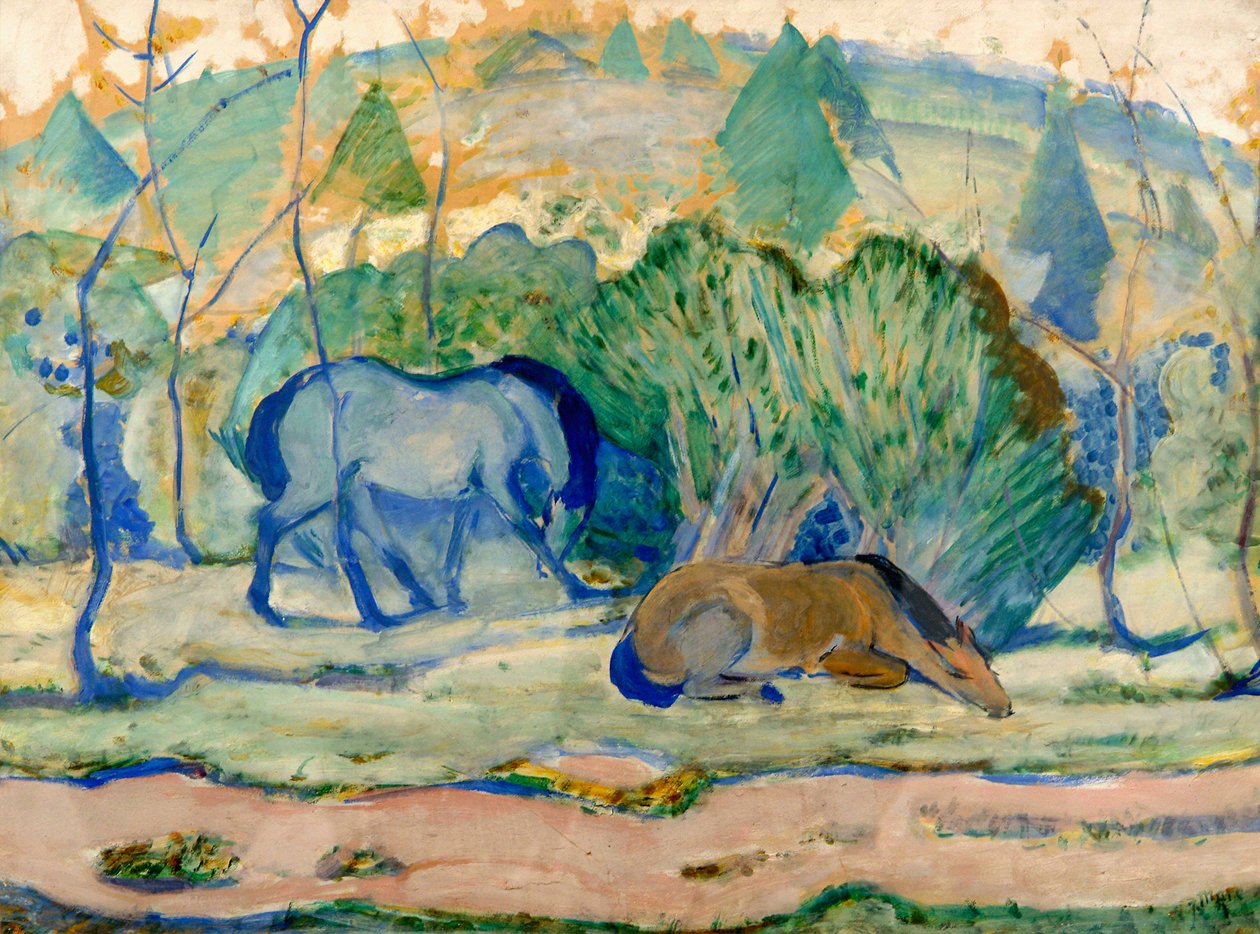 Horses at Pasture by Franz Marc