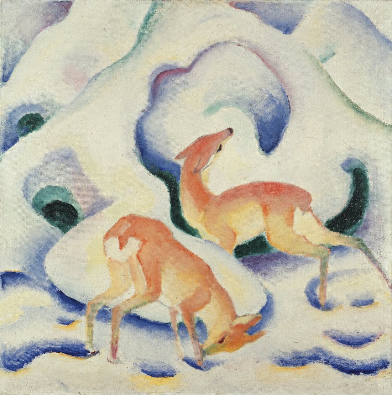 Deer in the Snow II by Franz Marc