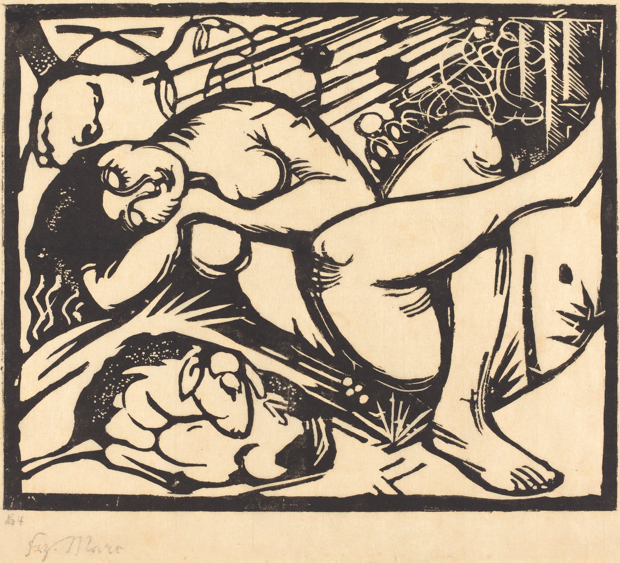 Sleeping Shepherdess by Franz Marc