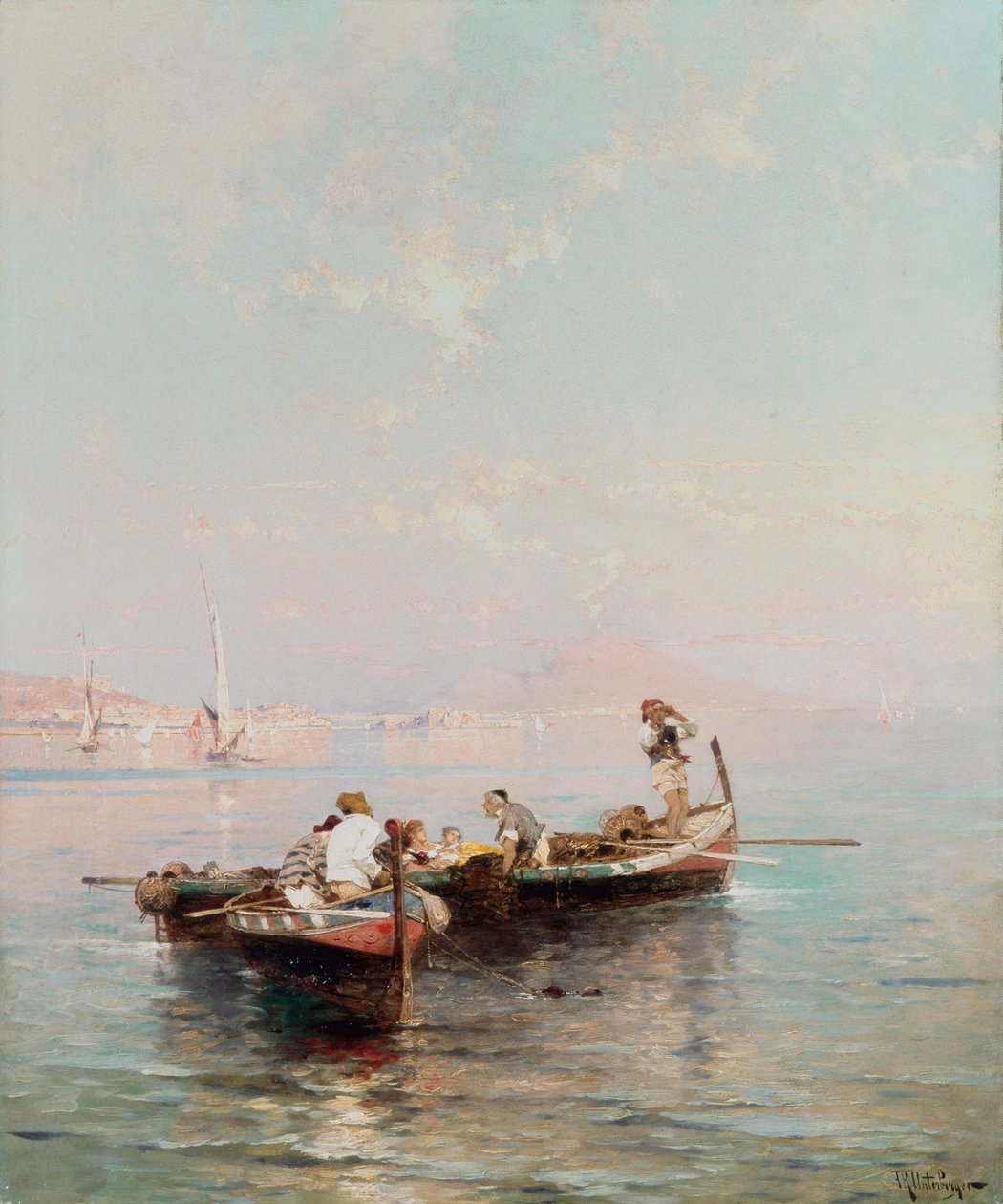 Fishing Boat in the Bay of Naples by Franz Richard Unterberger