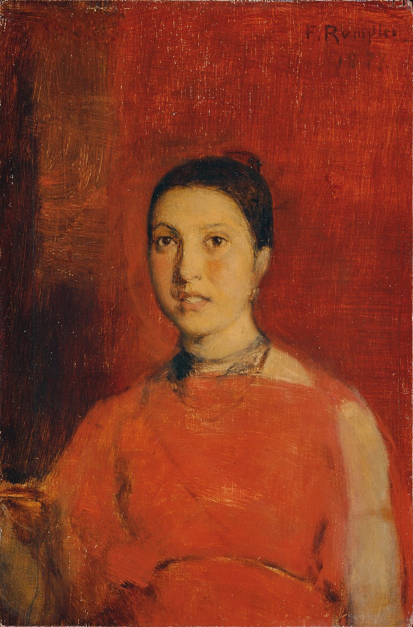 Girl in Red Dress by Franz Rumpler