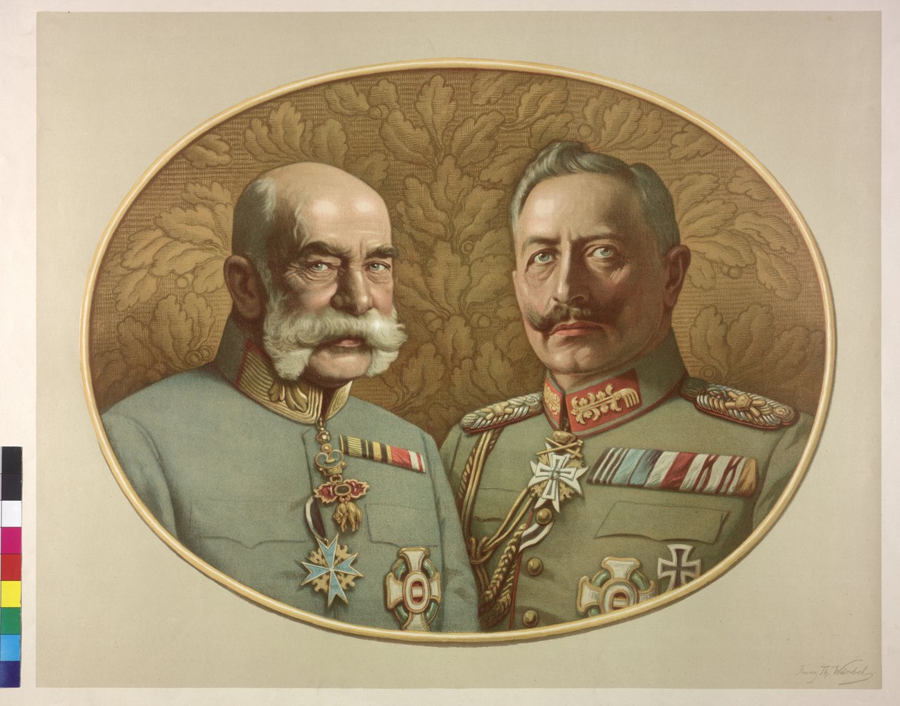 Emperor Franz Joseph I of Austria and William II by Franz Wurbel