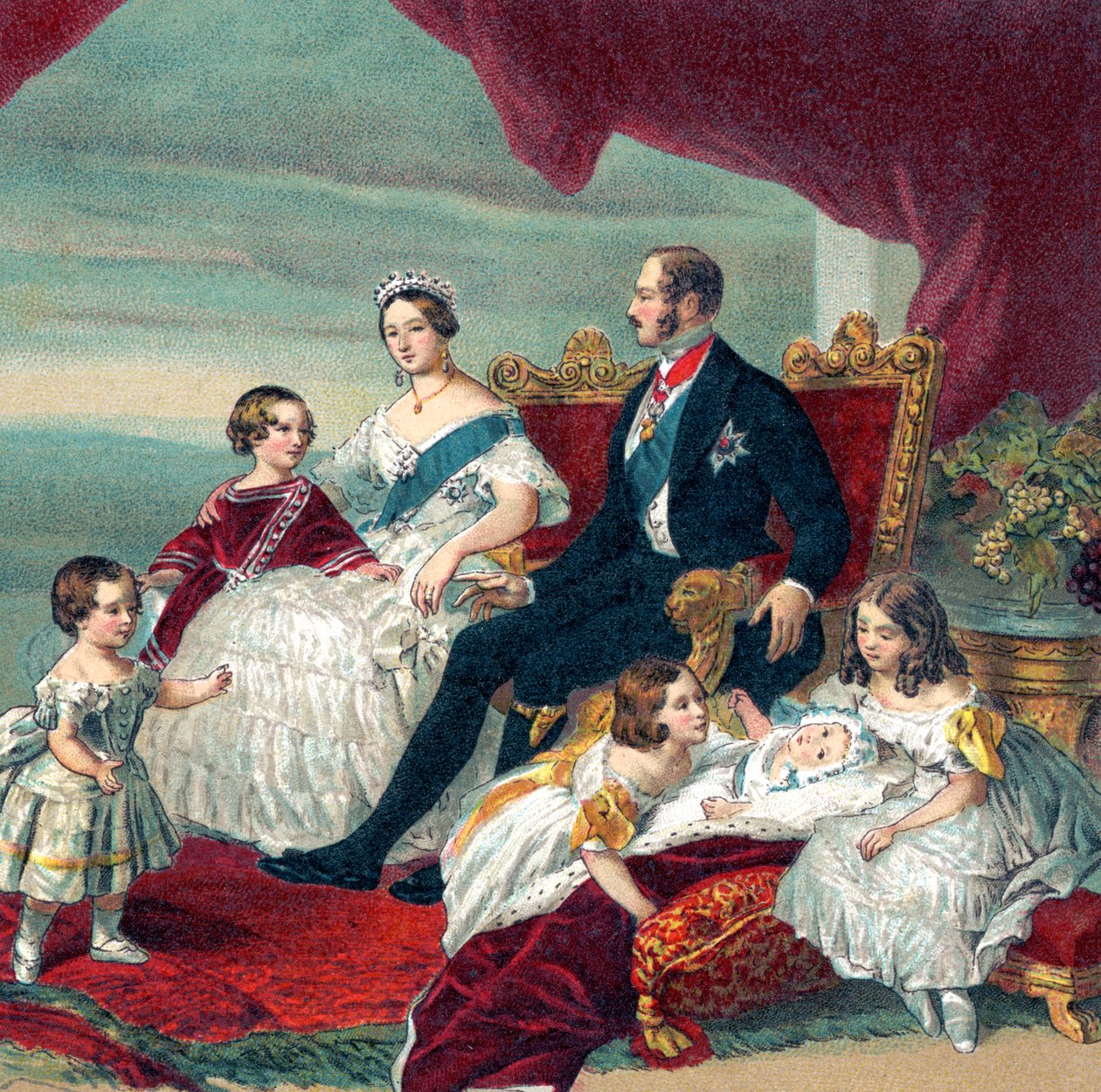 Queen Victoria of England and her family by Franz Xaver  Winterhalter (after)