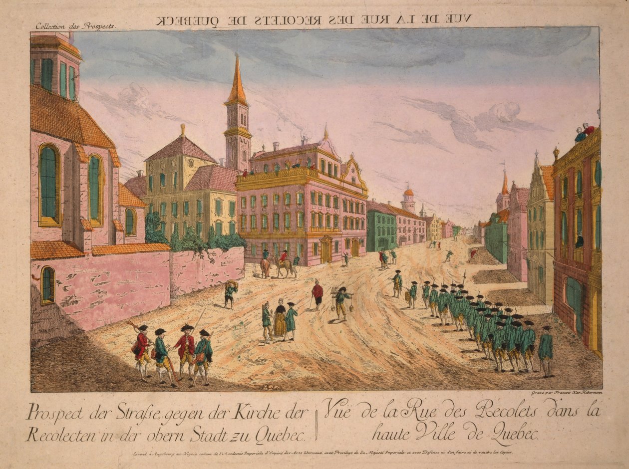 View of the Rue des Recolets of Quebec by Franz Xaver Habermann