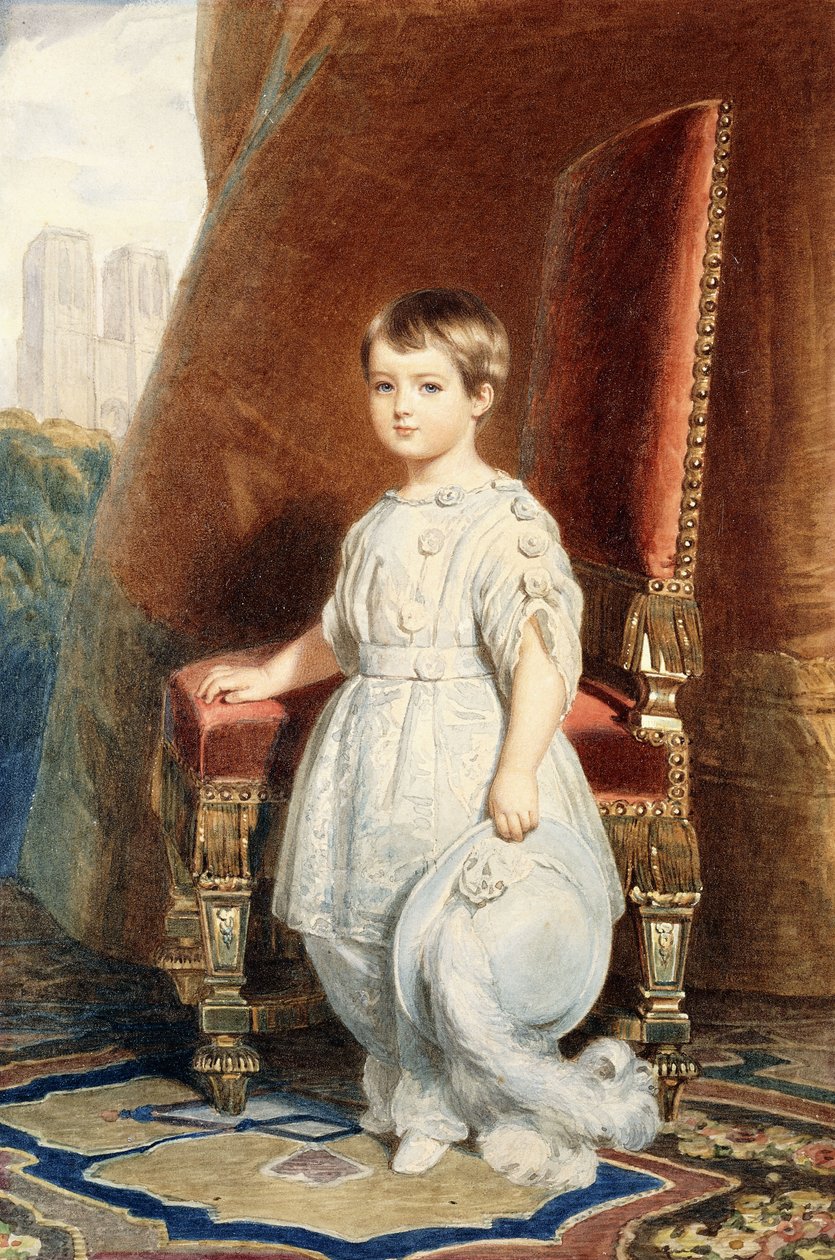 Portrait of the Comte de Paris, as a Boy in a White Costume by Franz Xaver Winterhalter