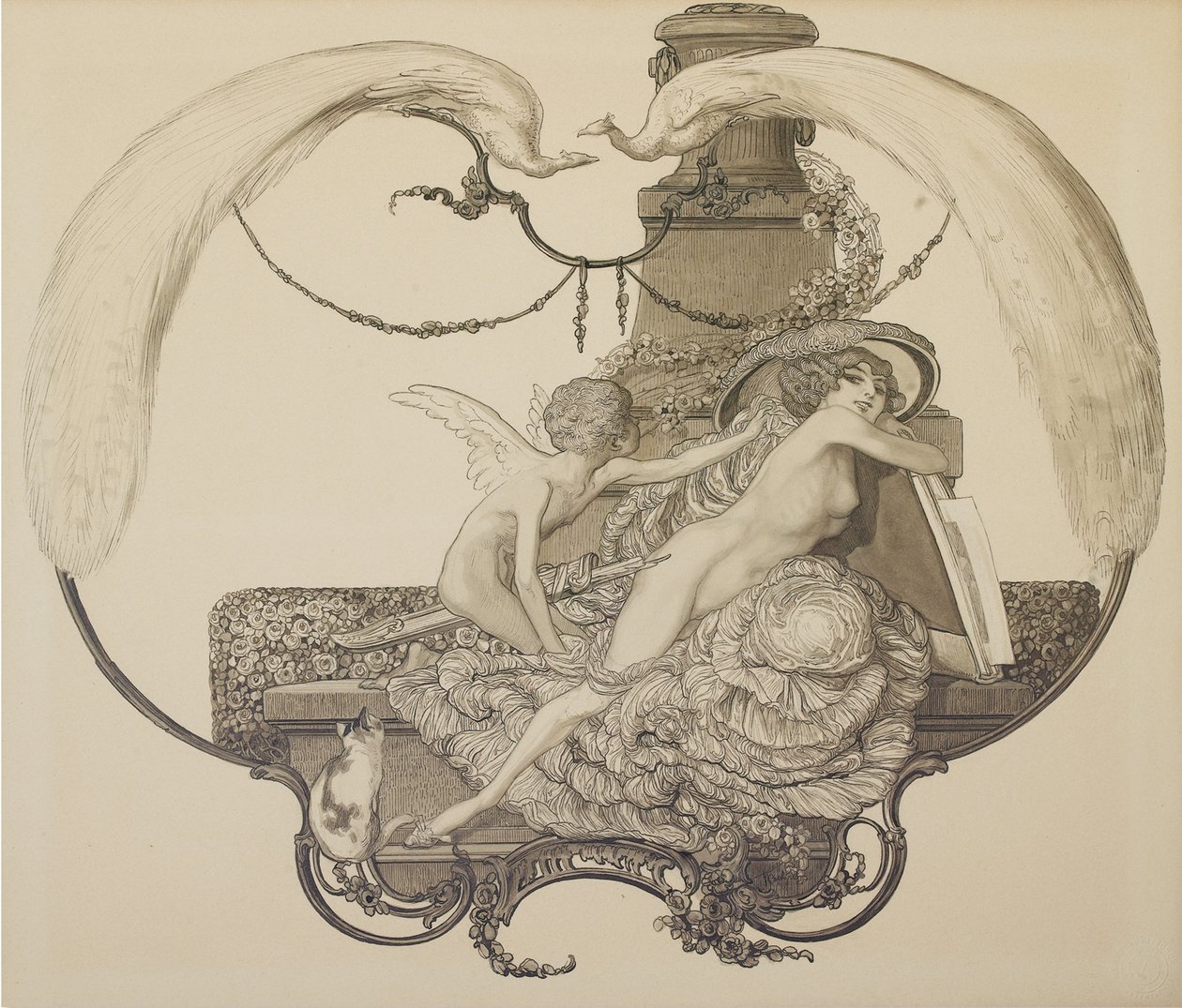 Design for a bookplate by Franz von Bayros