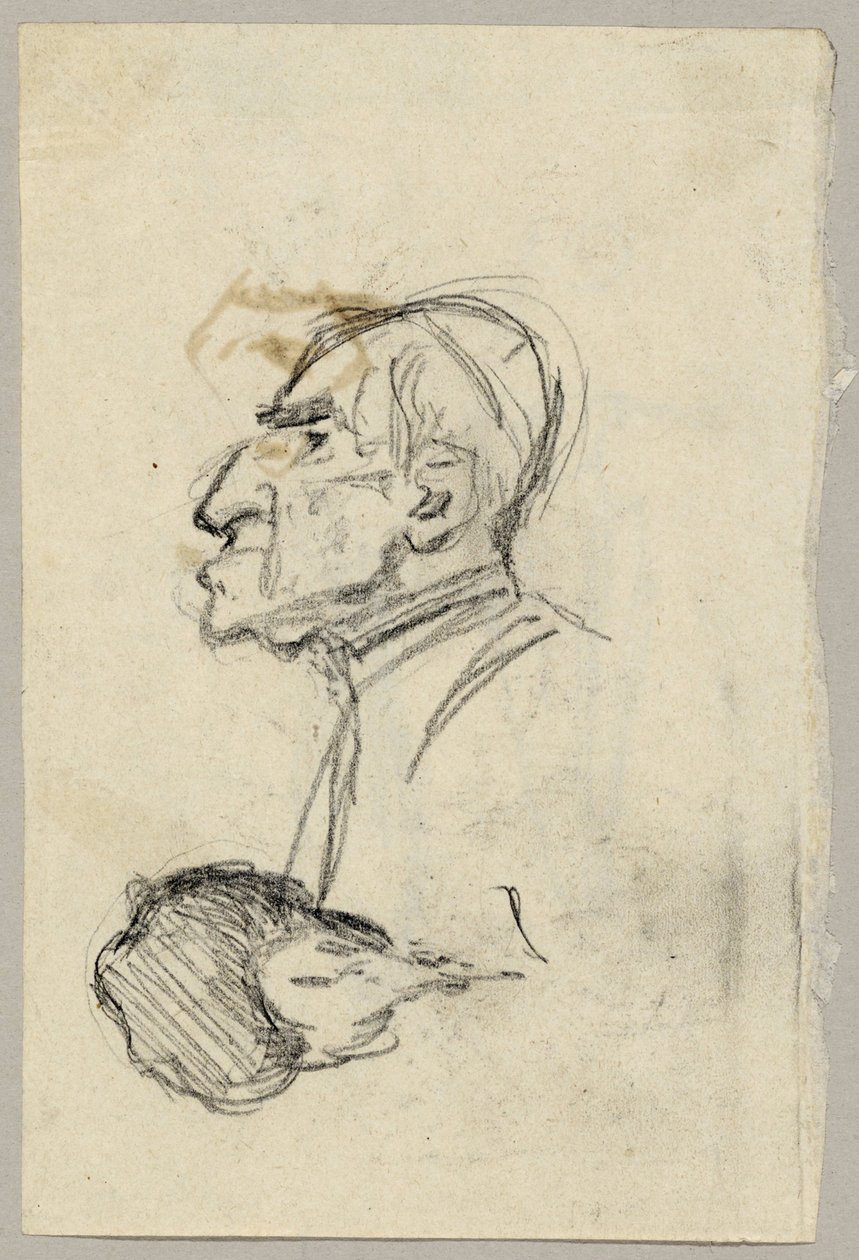 Portrait Study of a Cardinal, verso: Mule in Rear View (?) by Franz von Lenbach