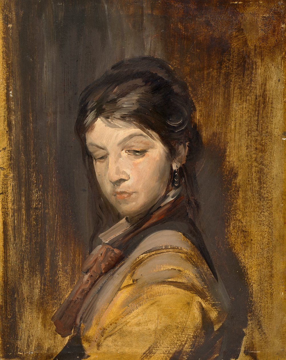 Unknown Girl by Franz von Lenbach, Wilhelm Busch by Franz von Lenbach