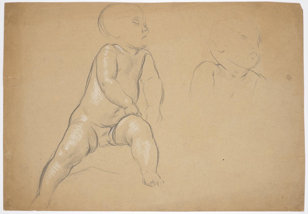 Child Nude Study by Franz von Matsch
