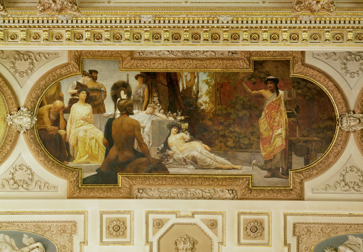 Vienna Burgtheater, Staircase: Antique Improviser by Franz von Matsch