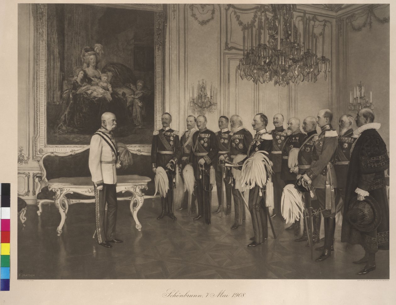 Visitation of the German Prince of the Federations on 8th May 1908 in Castle Schoenbrunn by Franz von Matsch