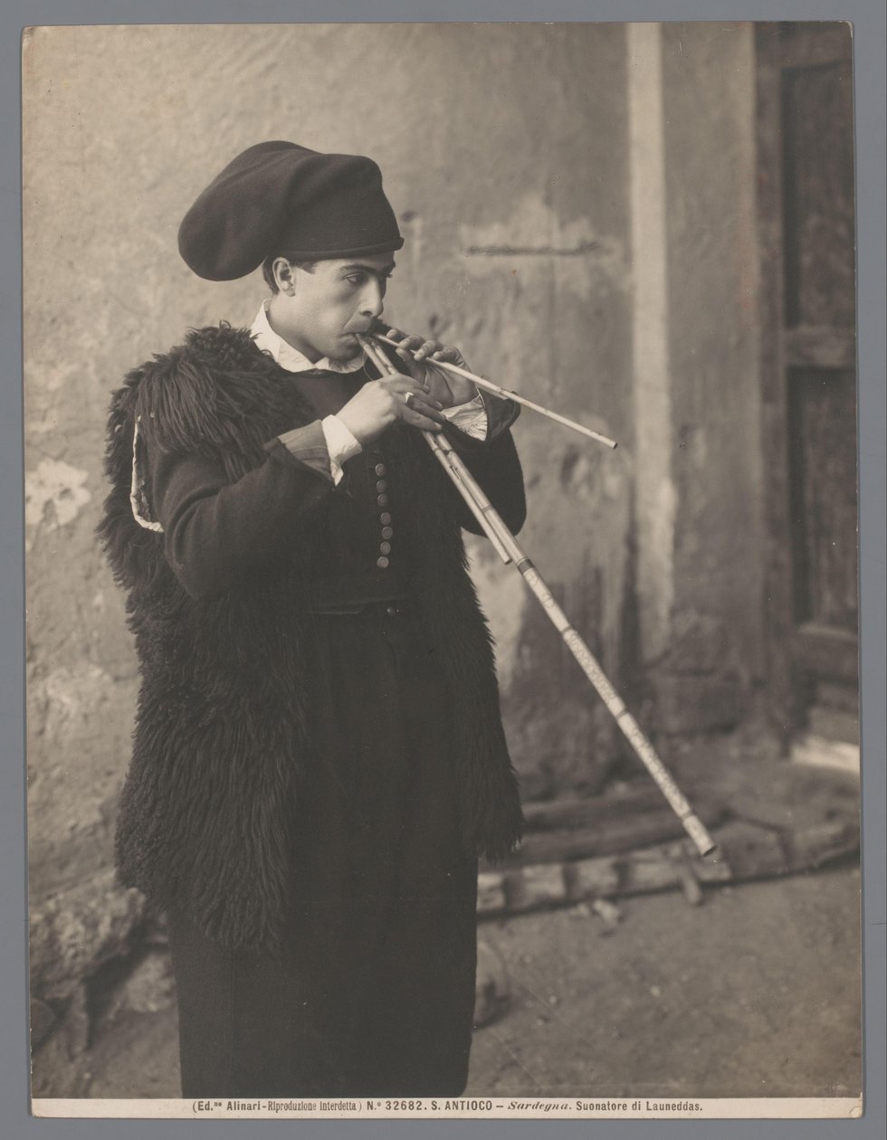 Flute Player with Headgear (Suonatore di Launeddas) by Fratelli Alinari