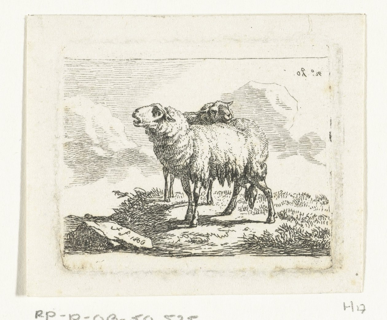 Two Standing Sheep by Frédéric Théodore Faber