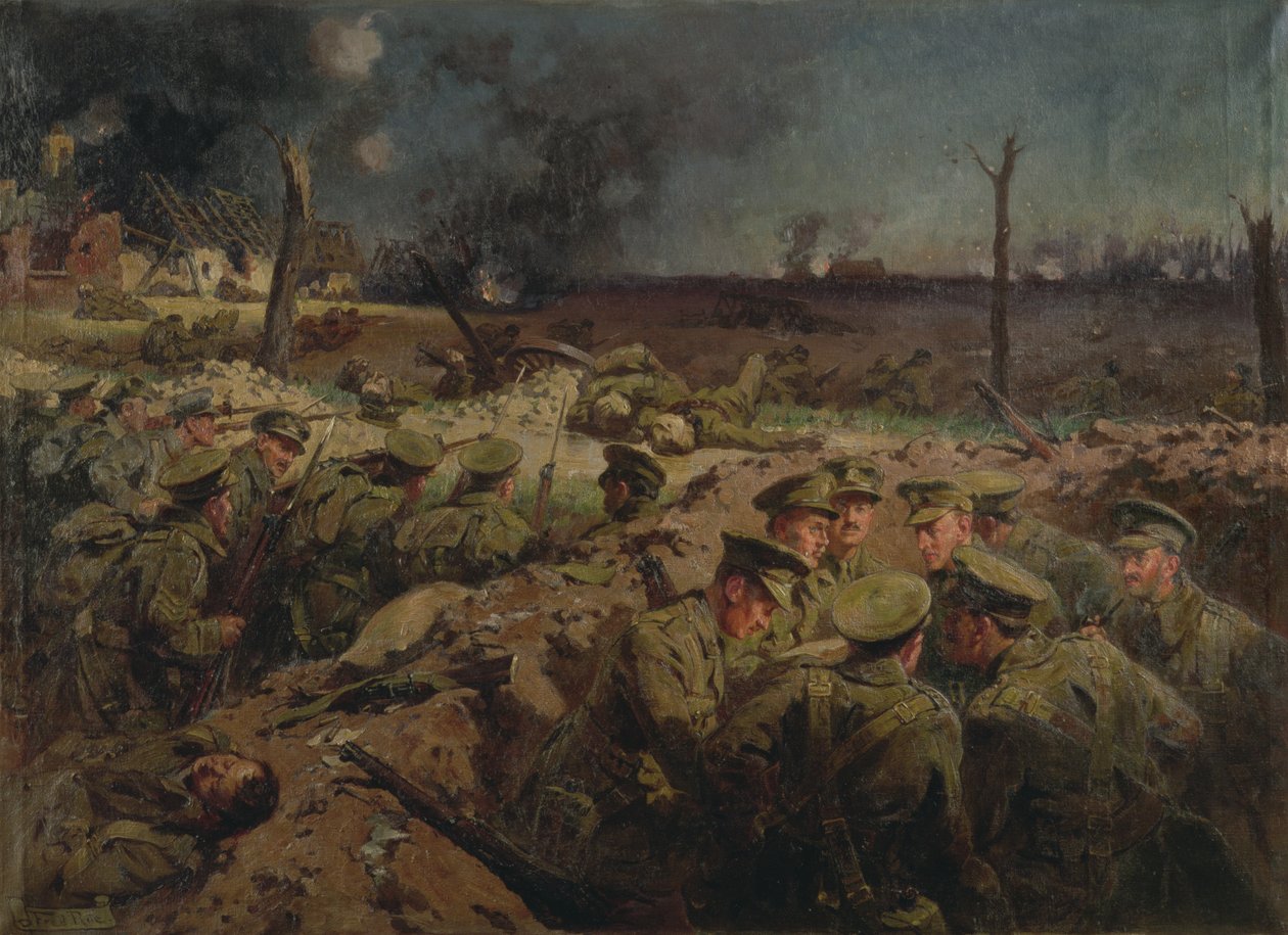 The 4th Suffolks at Neuve Chapelle on 11th March 1915 by Fred Roe