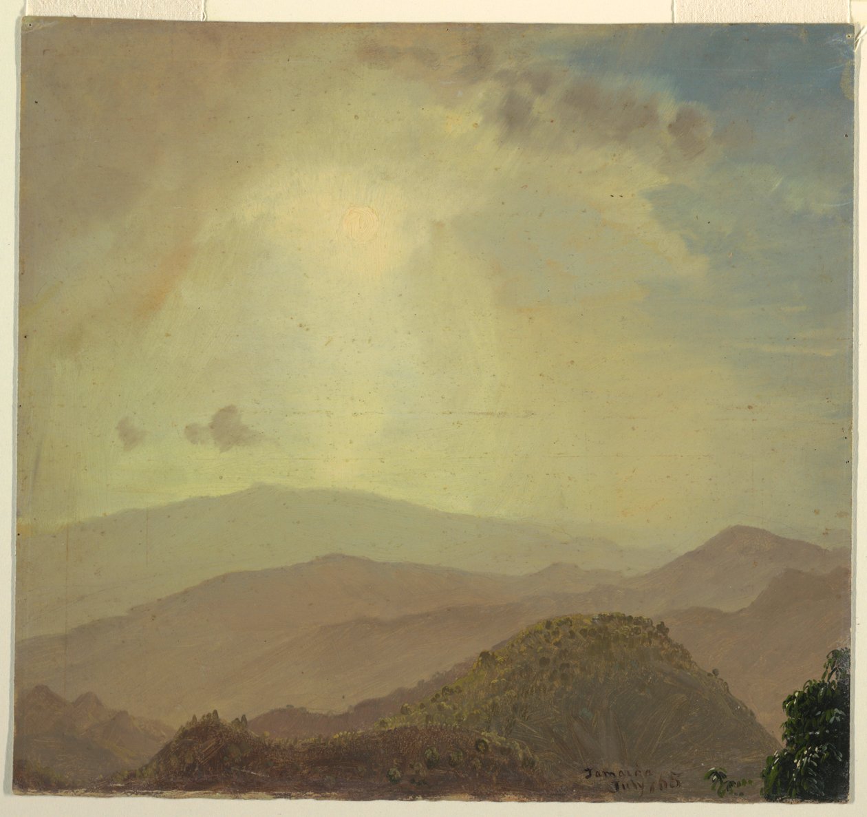 Drawing, Hilltop at Sunset, July 1865 by Frederic Edwin Church