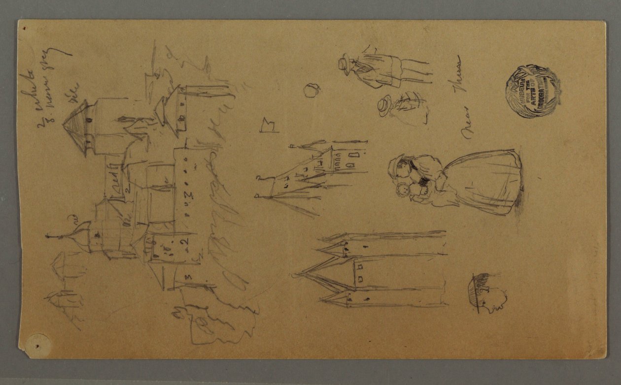 Medieval Castle, Two Towers, Figure Studies, near Thun, possibly 1868 by Frederic Edwin Church
