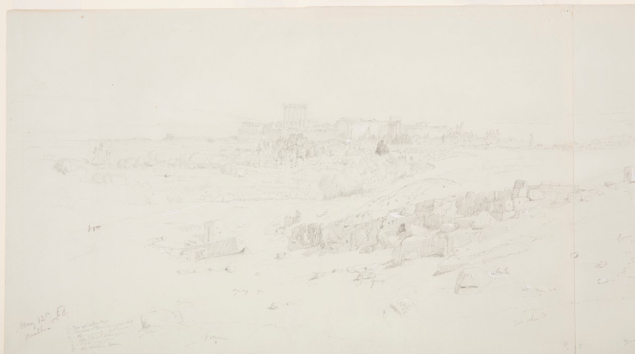 Temples at Morning, Baalbek, May 12, 1868 by Frederic Edwin Church