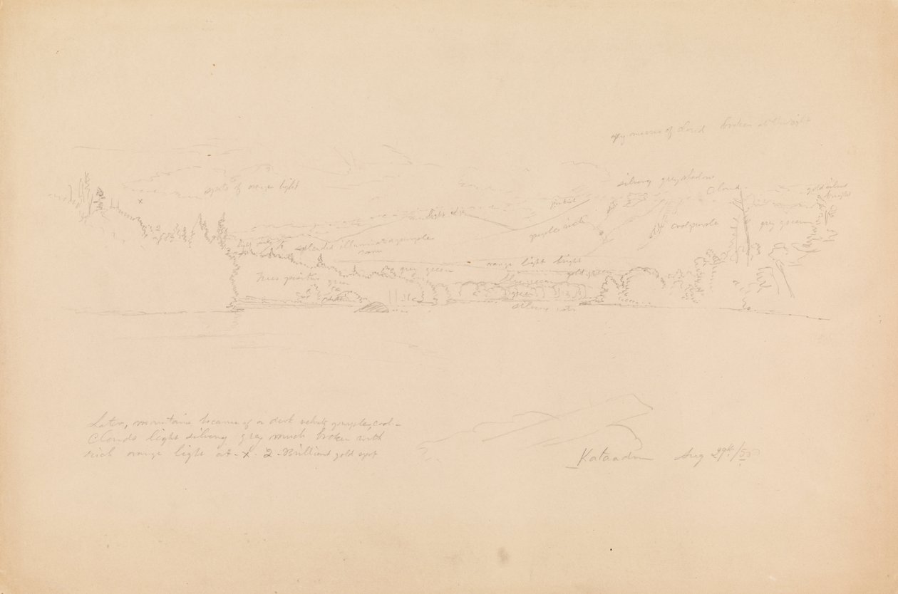 Shore of Lake and Foothills of Mount Katahdin by Frederic Edwin Church