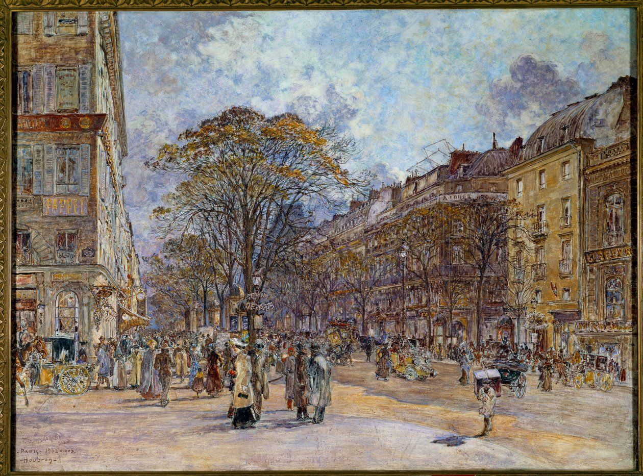 Boulevard des Italians in Paris by Frederic Anatole Houbron