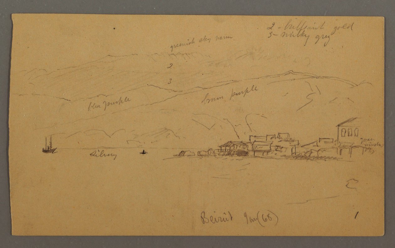 Bay with Houses, Mountains Behind, January 1868 by Frederic Edwin Church