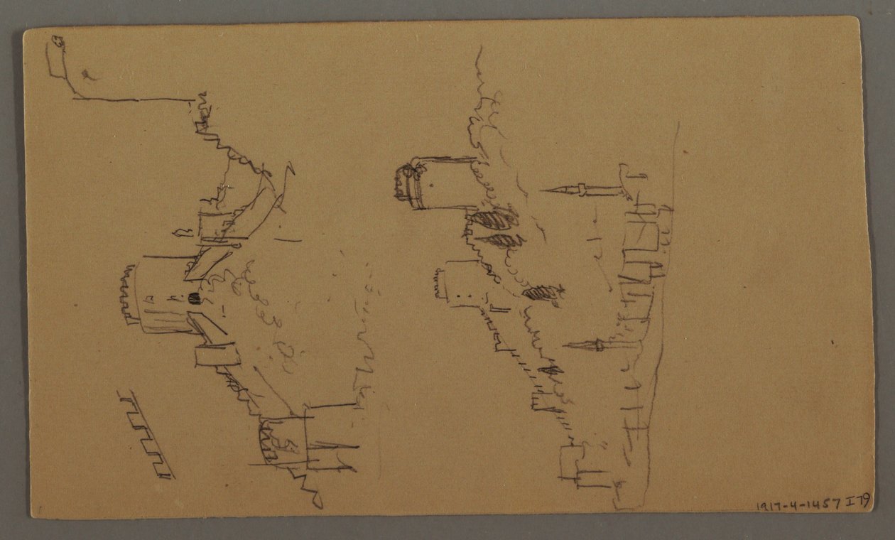 Boat Studies, Cloud Study, Two Buildings, possibly 1868 by Frederic Edwin Church